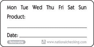 National Checking RP12R 1"X 2" Removable Shelf-Life Label 500/Roll