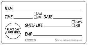 National Checking RSL24R 2"X 4" Removable Shelf-Life Label 500/Roll