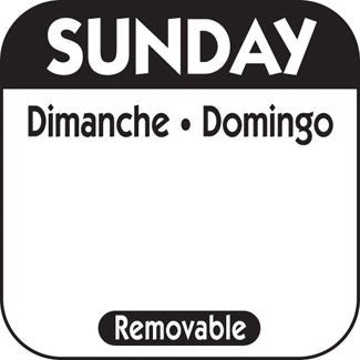 National Checking R107R 1" Sunday Square Removable Label - Black