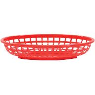 Tablecraft 1074R 9" Oval Red Plastic Basket