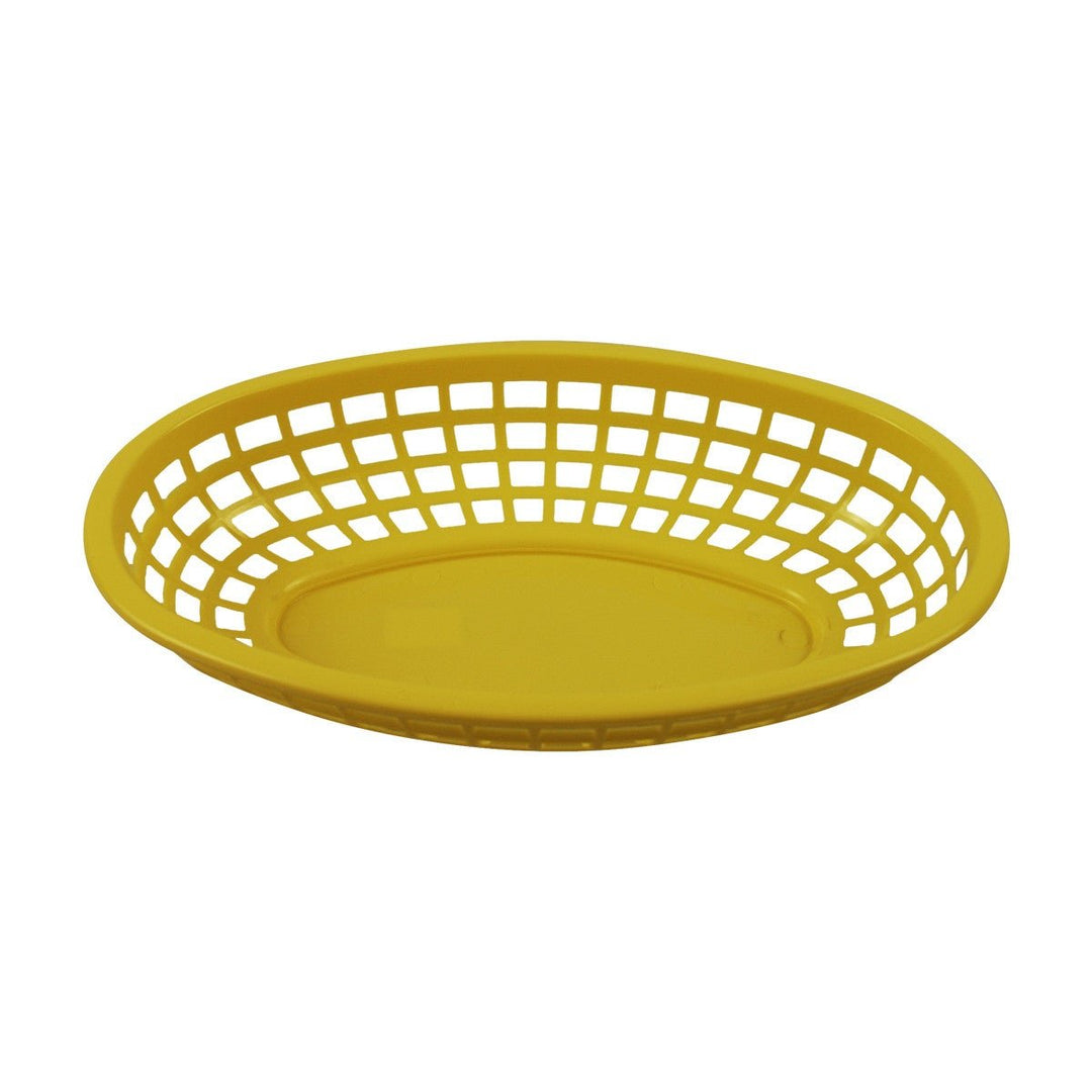 Tablecraft 1074Y 9" Oval Yellow Plastic Basket