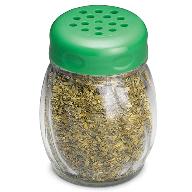 Tablecraft 6 Oz Cheese Shaker Perforated Green Plastic Top