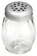 Tablecraft 6 Oz Cheese Shaker Perforated Chrome Plastic Top