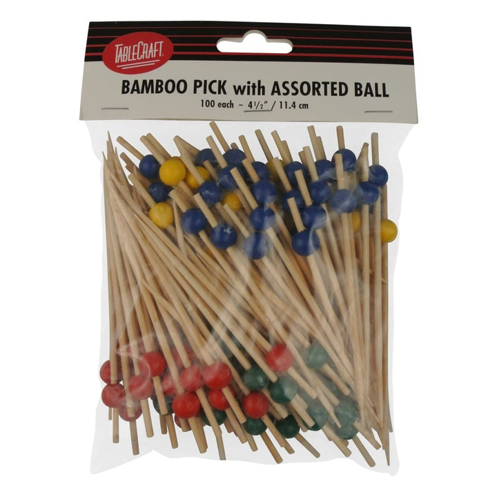 Tablecraft BAMBA45 4.5" Bamboo Pick Assorted Colors