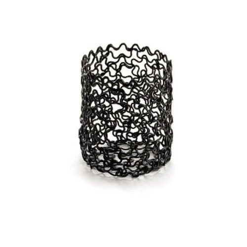 Tablecraft BK355 2X2.5 Round Holder Black Metal