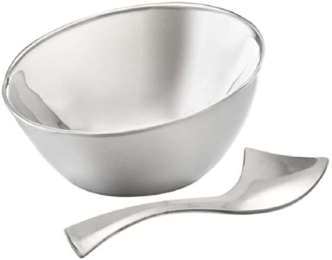 Tablecraft RB44 Round 4" Double Wall Bowl Stainless Steel with Spoon