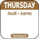 National Checking R104R 1" Thursday Square Removable Label - Brown