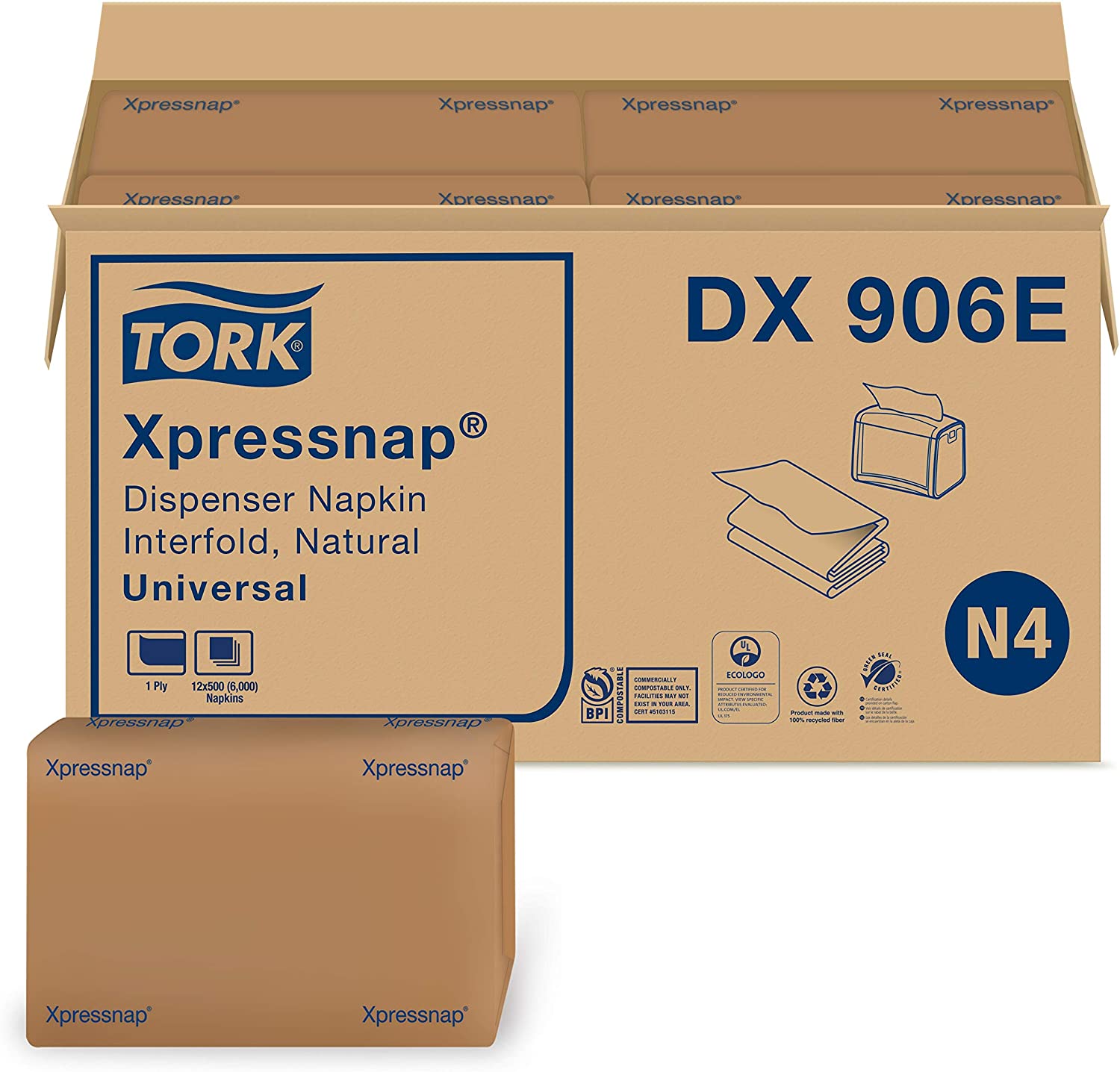 Tork Xpressnap Dispenser Napkin Natural 6000/Case