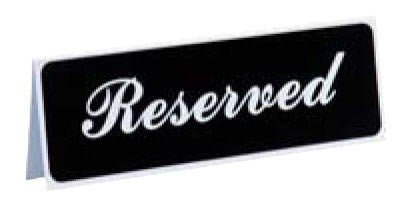 Vollrath Sign "Reserved" Tabletop Tent - 3 x 9