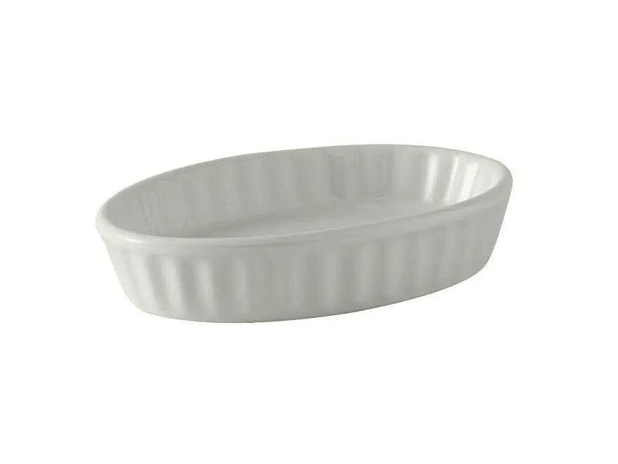 Tuxton BWK-0602 6 Oz Oval Fluted Creme Brulee White 12/Box