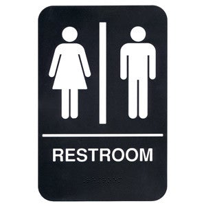 Winco SGNB-603 Restroom Sign 6" x 9"