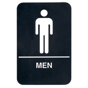 Update S69B-6BK Restroom Sign "Men" 6x9