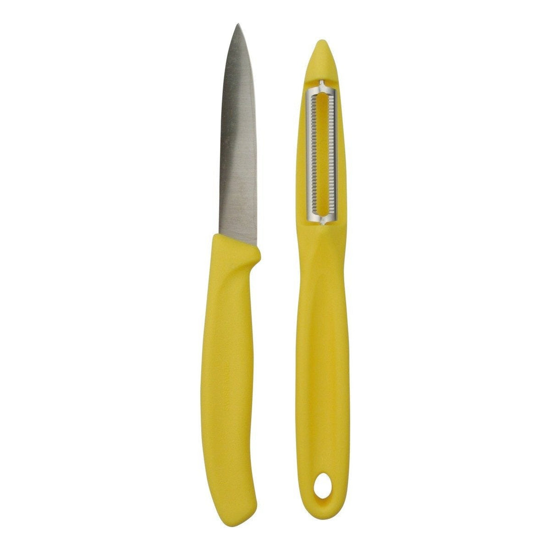 Victorinox Swiss Army Kitchen Yellow Paring Knife and Peeler Set