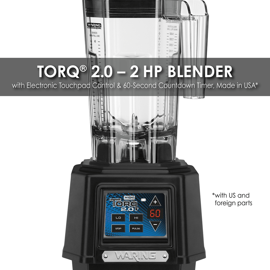 Waring TBB175 Torq 2.0 2 HP Blender with Electronic Touchpad, Variable Speed Control DialShopAtDean