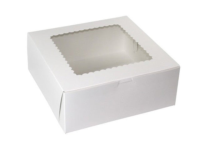 White Cake Boxes With Window 10x10x4 100/BundleShopAtDean