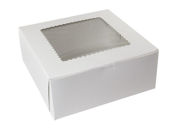 White Cake Boxes With Window 12x12x5 100/Bundle