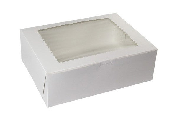 BOXit White Cake Boxes With Window 12x9x4 100/Bundle