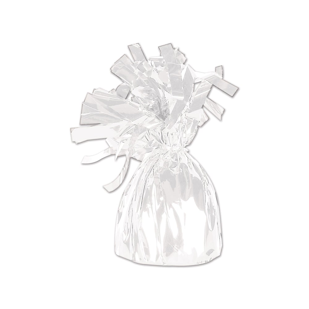 Beistle White Metallic Wrapped Balloon Weight (50804)