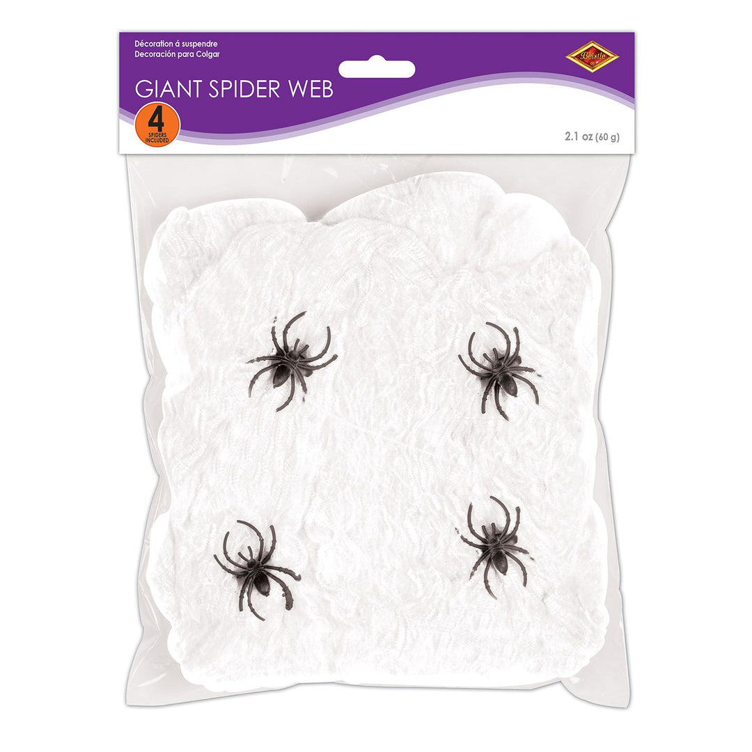 Beistle White Web With 4 Spiders