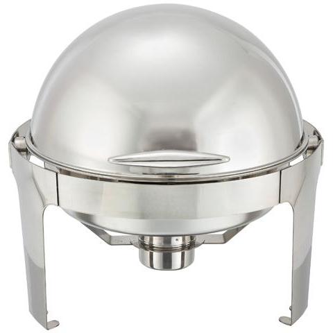 Winco 602 Chafer 6 Qt Round Madison Chafer with Stainless Frame, Roll Top