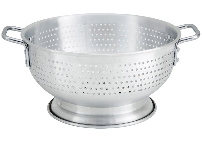 Winco ALO-11BH 11 Qt Aluminum Colander with Base & Handle