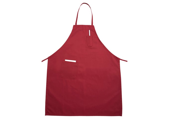 Winco BA-PRD Red Bib Apron with Pocket