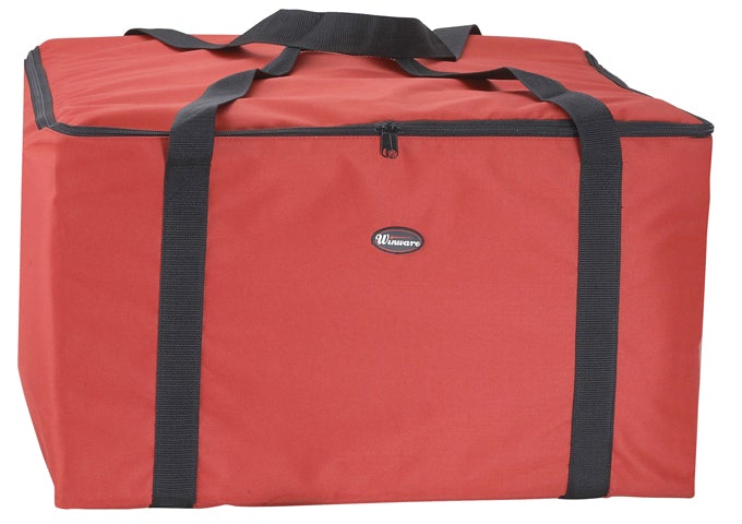 Winco BGPZ-18 Red Insulated Delivery Bag 18" x 18" x 5"