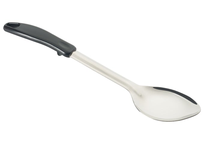 Winco BHOP-13 13" Stainless Steel Solid Basting Spoon With Black Handle