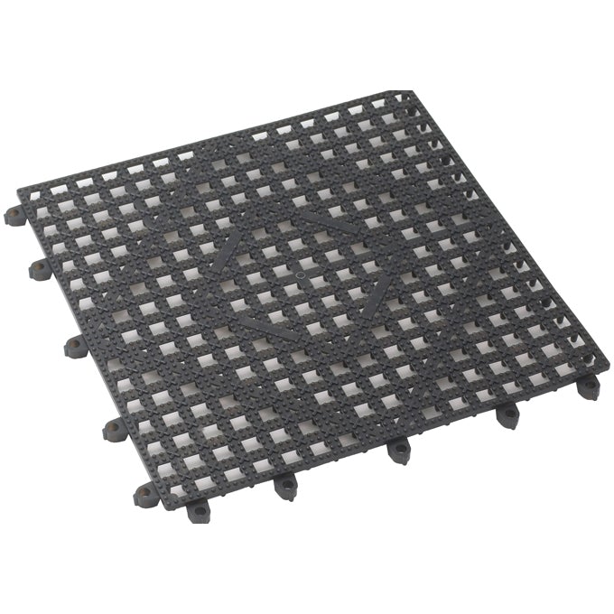 Winco BML-12K 12"X12" Black Interlocking Bar Mat