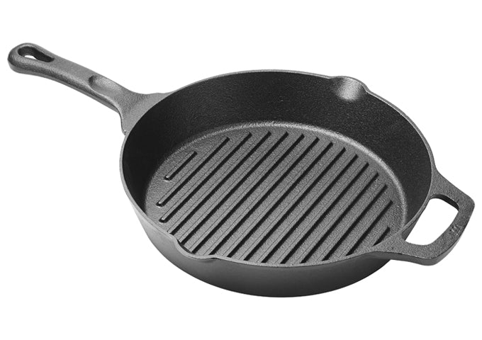 Winco CAGP-10R 10.25" Round Cast Iron Grilling Skillet
