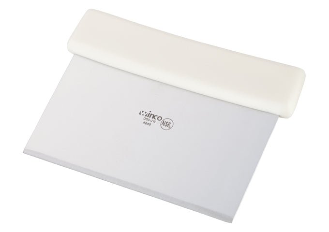 Winco DSC - 2W Stainless Steel Dough Scraper with Plastic Handle 6" x 3"ShopAtDean