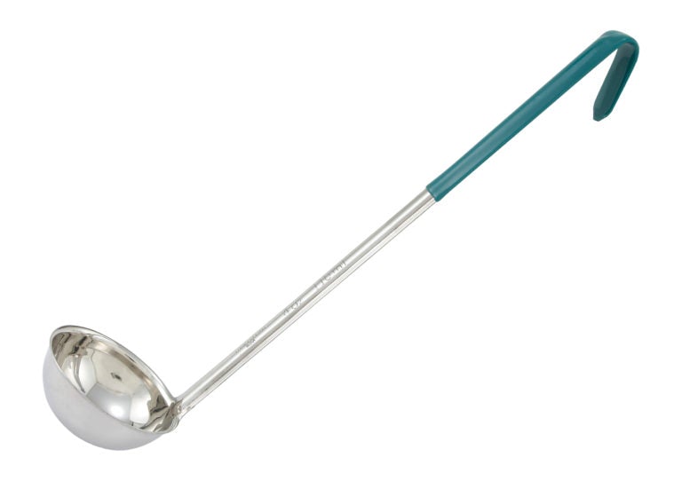 Winco LDC-4 Green One-Piece Stainless Steel Ladle 4 oz