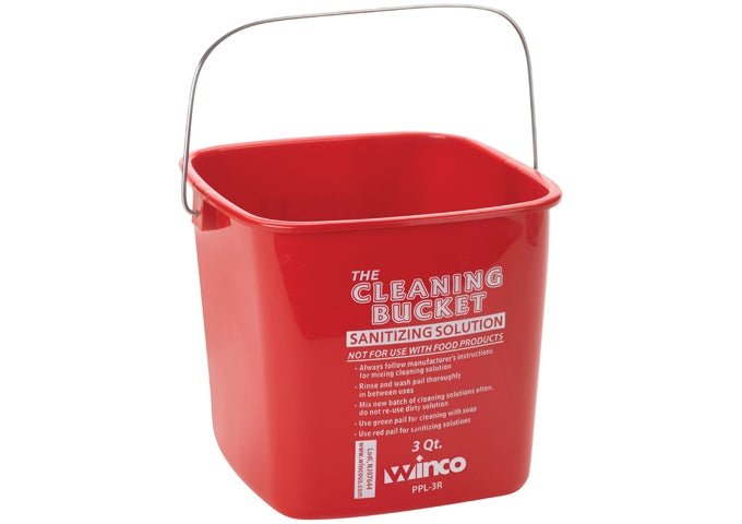 Winco PPL-3R 3 Qt Red Sanitizing Pail