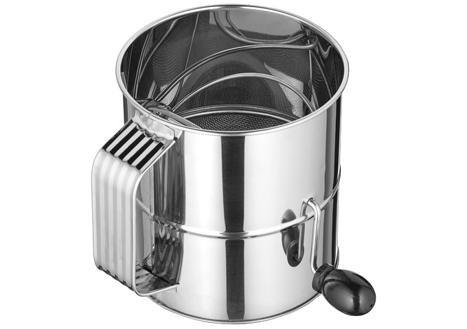 Winco RFS-8 8 Cup Stainless Steel Rotary Flour Sifter