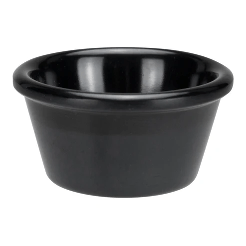 Winco RP - 2K 2 Oz Smooth Side Black RamekinShopAtDean