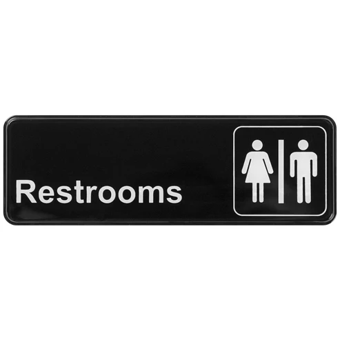 Winco SGN - 313 9" x 3" "Restrooms" SignShopAtDean