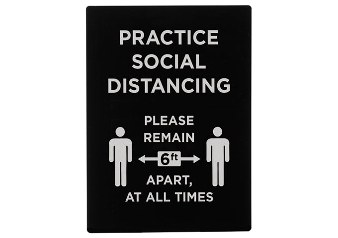 Winco SGN-806 Practice Social Distancing Stanchion Sign 11.5" x 8.5"