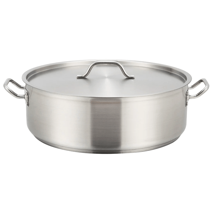 Winco SSLB - 20 20 qt Stainless Steel Brazier With CoverShopAtDean