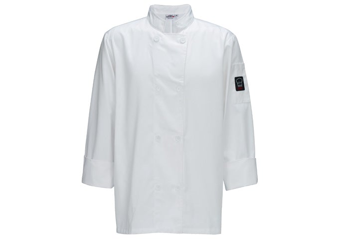 Winco UNF-6WM Men's White Tapered Fit Medium Chef Jacket