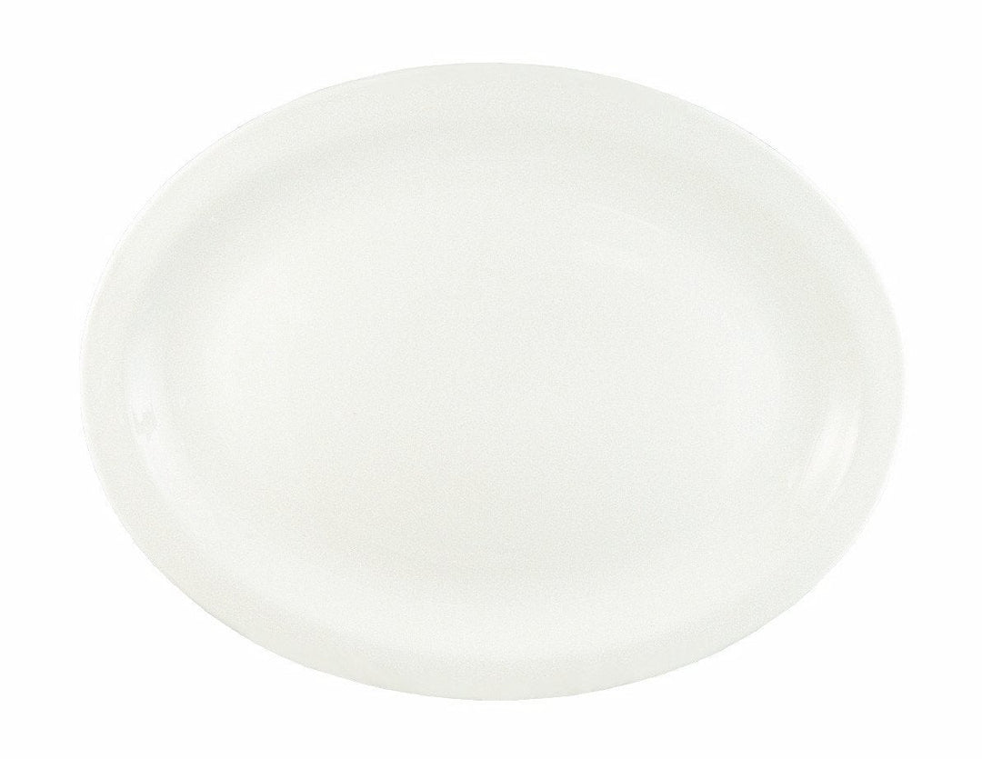 World Tableware 840-530N-18 13-1/8" Porcelana Narrow Rim Oval Platter