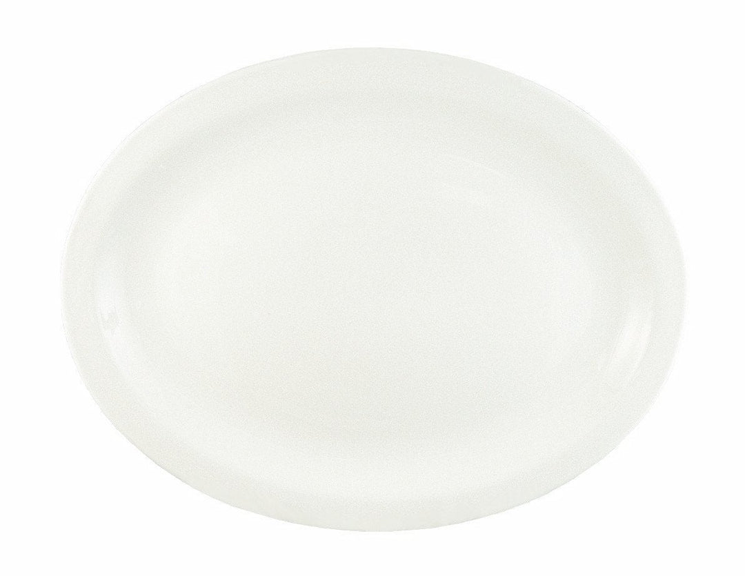 World Tableware 840-530N-18 13-1/8" Porcelana Narrow Rim Oval Platter