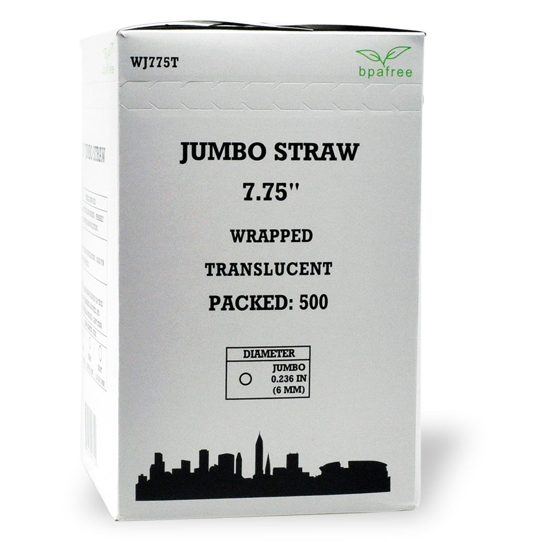 7.75" Clear Jumbo Straws – Individually Wrapped Plastic Straws