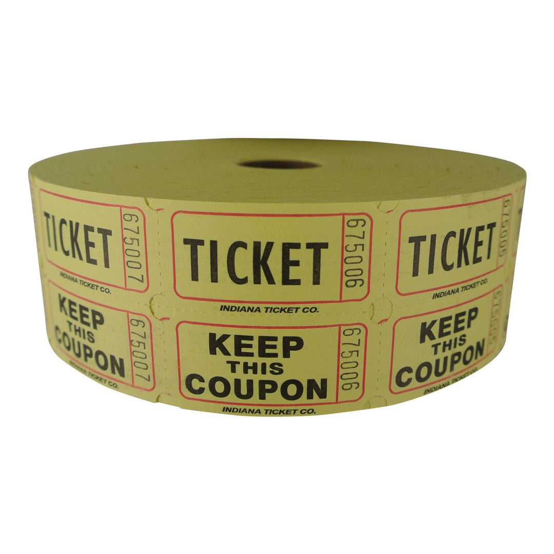 Yellow Double Raffle Tickets 2000/Roll