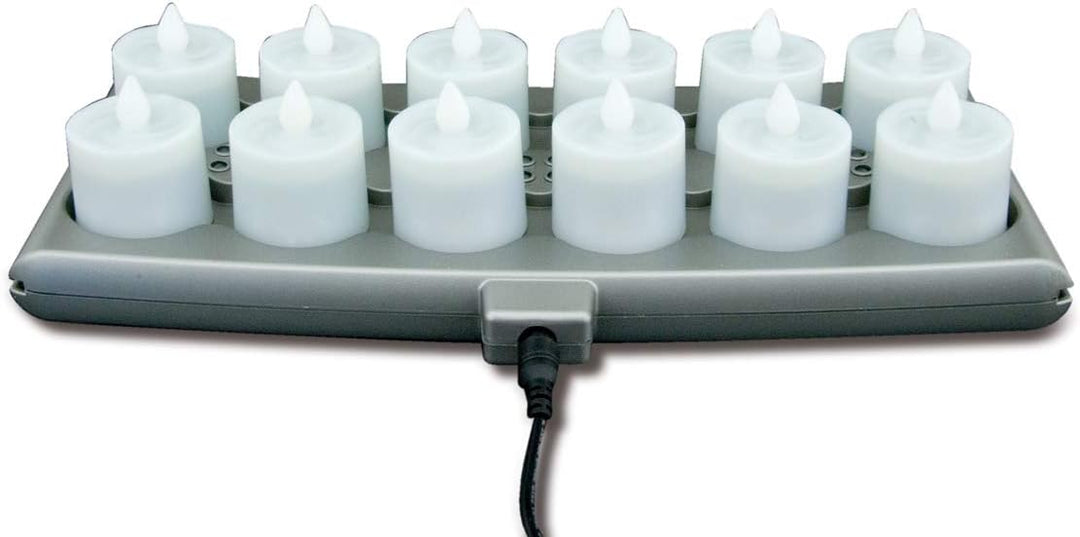 Hollowick Platinum+ Flameless Rechargeable Set with 6 Amber and 6 Warm White LED Candles