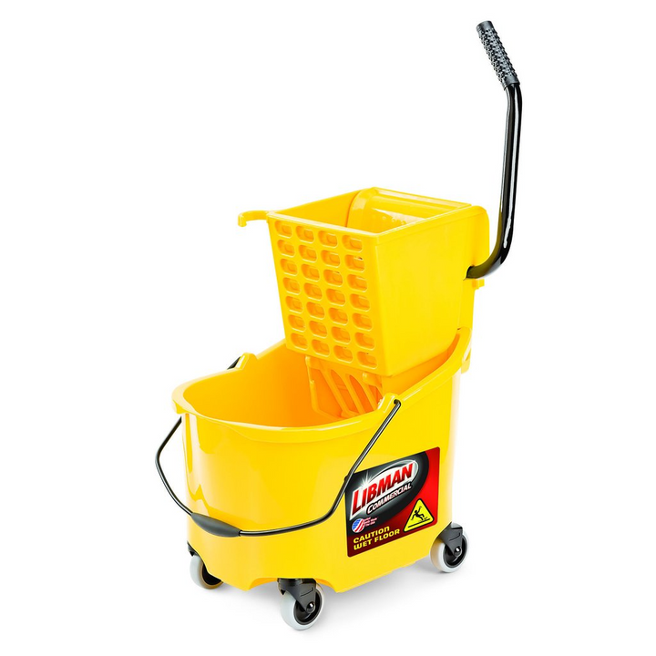 Libman 933 Yellow 32 Qt. Mop Bucket & Side-Press Wringer Libman