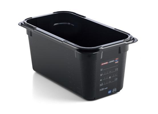 Araven 47820 1/3 Size Black  6" Deep Food Pan