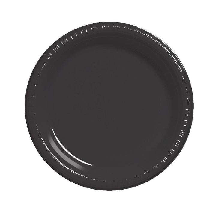 Creative Converting 10" Round Black Plastic Plates Creative Converting