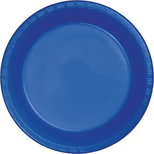 10" Round Cobalt Blue Plastic Plates