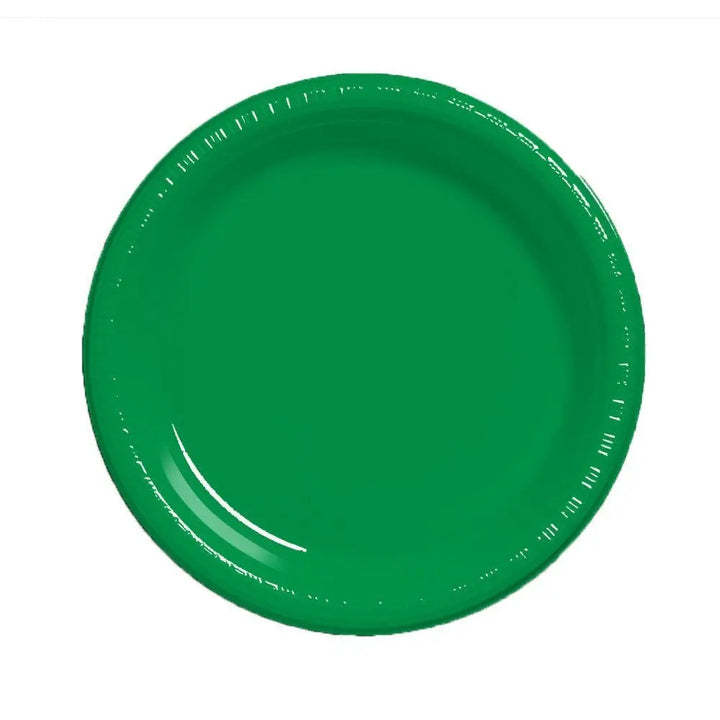 Creative Converting 10" Round Emerald Green Plastic Plates Creative Converting