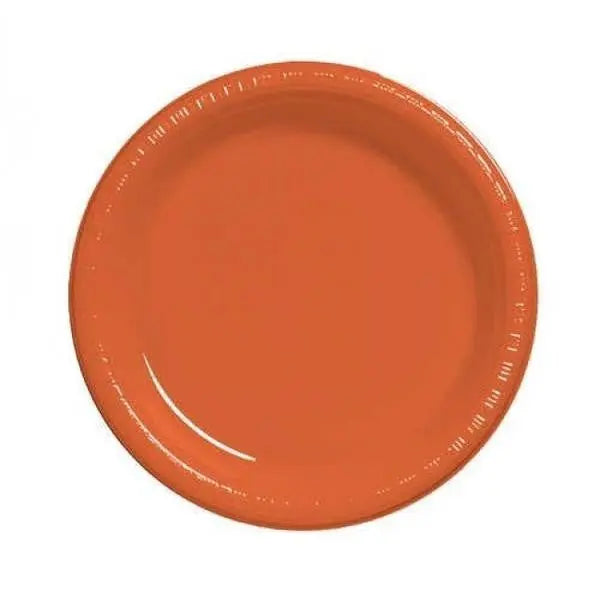 Creative Converting 10" Round Sunkissed Orange Plastic Plates Creative Converting